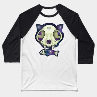 SKULL CAT Baseball T-Shirt